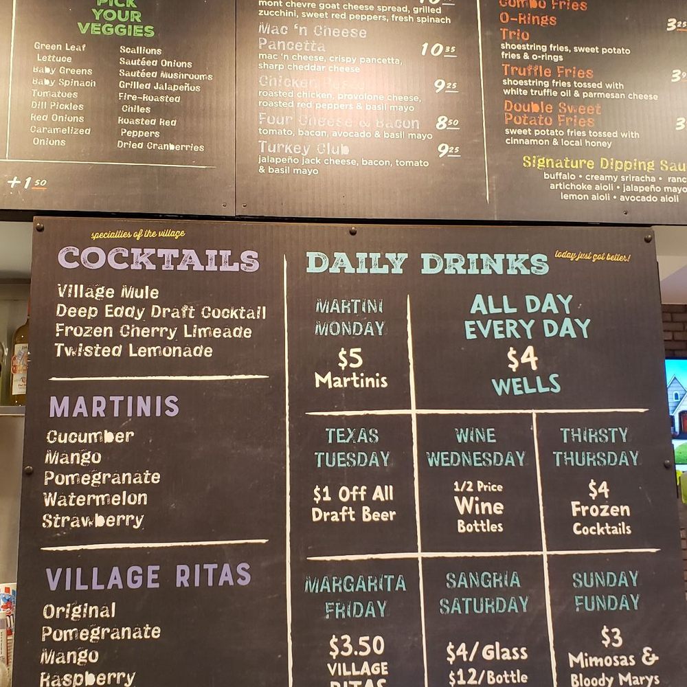 Bar menu, plus drink specials! Bar menu, plus drink specials!
