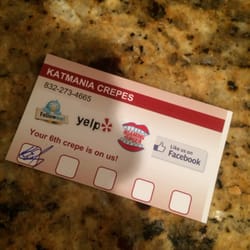 Katmania Crepes - Rewards card. Buy 5 Get the 6th Free!