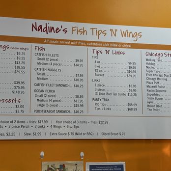 Nadine's Fish Tips N' Wings - 2025 Menu - Barbeque Near Me - Holland, Michigan