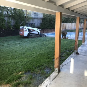 Pool & Landscape Development - Before: Groundbreaking day. Old busted pool, grass and terrible fences. Soon to be gone. - Landscaping Near Me - Oakley, California