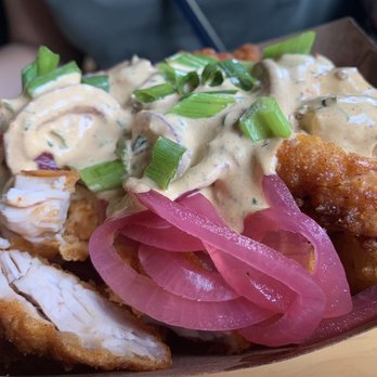 Mess Hall - Scott's tots w chicken tenders - Burgers Near Me - Wilmington, North Carolina Mess Hall - Scott's tots w chicken tenders - Burgers Near Me - Wilmington, North Carolina
