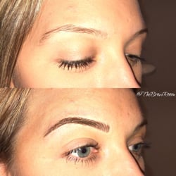 The Brow Room Cosmetic Tattooing - Beautiful blonde eyebrows - before and after microblading/feathering!