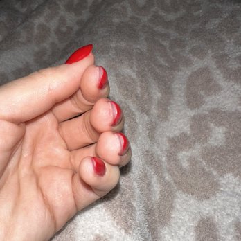 Simply Nail Bar - Extremely thick and not even filed on the ends correctly. Also the color isn't even on the tips. - Nail Salons Near Me - Brea, California