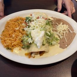 Veggie burrito plate. Veggie burrito plate.