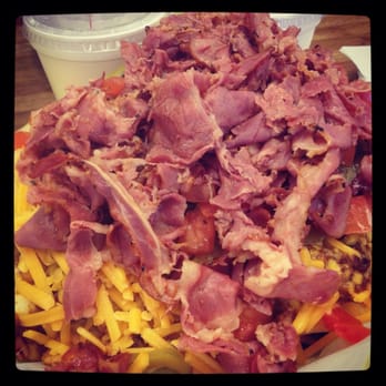 The Hat - Pastrami chili cheese fries with tomatoes and pickles - Sandwiches Near Me - Brea, California The Hat - Pastrami chili cheese fries with tomatoes and pickles - Sandwiches Near Me - Brea, California