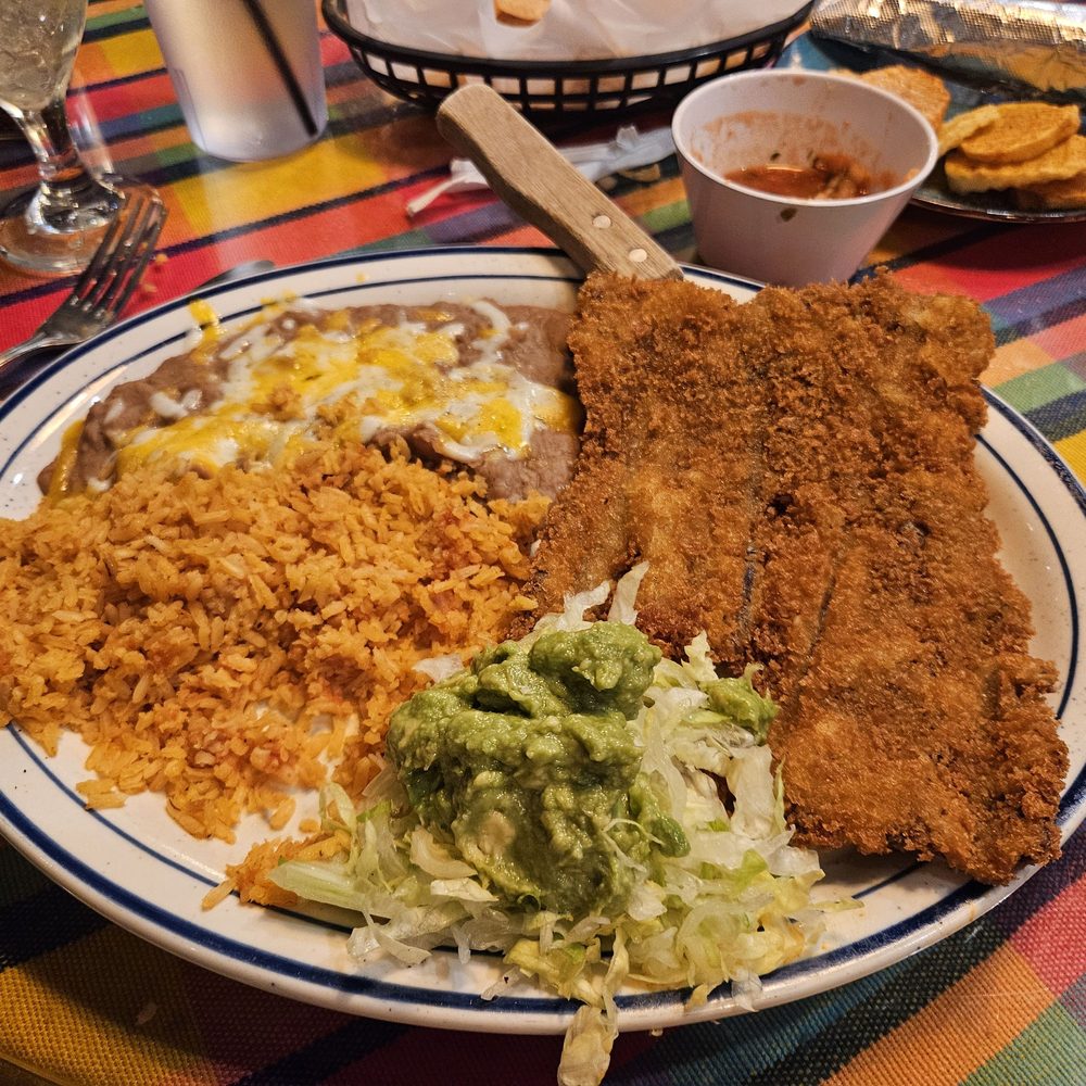El Zarape - Asada Milenesa with rice and beans - Mexican Near Me - Cypress, California