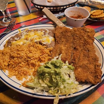 El Zarape - Asada Milenesa with rice and beans - Mexican Near Me - Cypress, California