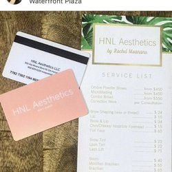 The Brow Hale - Services menu with pricing