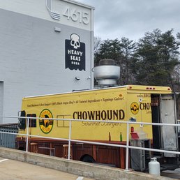 a truck parked in front of a building