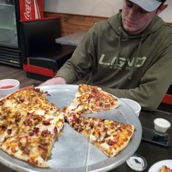 Pizza Plus - Looks good, smells good, will let you know how it taste in a minute.  Service is not very friendly but we are tourists