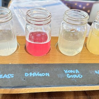 Ola Brew - Hilo - Flight of different products - Brewpubs Near Me - Hilo, Hawaii
