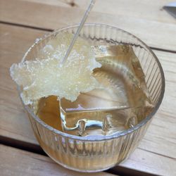 Sweet Basil Pizzeria - Crystallized ginger on top! So pretty. I ate it too!