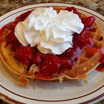 Toni's 24 HR Restaurant - Waffle with strawberries and whipped cream - American Near Me - Arcata, California