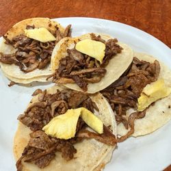 Taqueria Guerrero - Pastor with a piece of pineapple