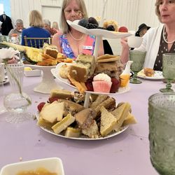 Hewitt Oaks - Messy high tea presentation with leaning tower. We were afraid it would fall if we took the food off.