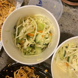 Noodle Express - Cucumber slaw sides before anyone had eaten.