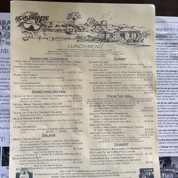 Cabbage Key - Menu - Coffee & Tea Near Me - Pineland, Florida