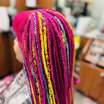 Pretty Star Hair Braiding - Multicolor box braids - Hair Salons Near Me - Antioch, California Pretty Star Hair Braiding - Multicolor box braids - Hair Salons Near Me - Antioch, California