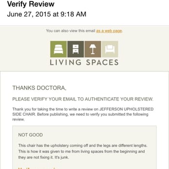 Living Spaces - Here is my review. Very true and objective. - Furniture Stores Near Me - Irvine, California