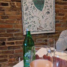 Rose and bottled sparkling water