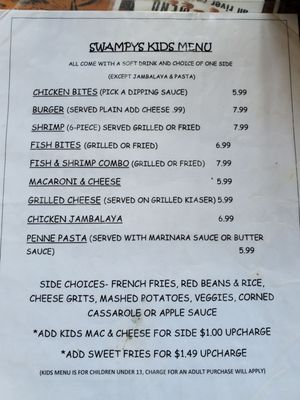 Menu photo 7 Swampy's Bar & Grille Dunnellon, FL