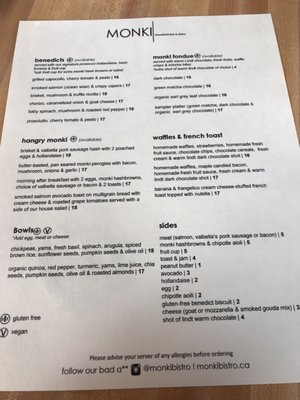Menu photo 2 Monki Breakfastclub & Bistro Calgary, AB