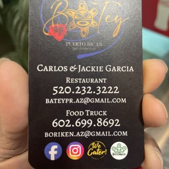 Batey Puerto Rican Gastronomy - Business card - Puerto Rican Near Me - Tucson, Arizona Batey Puerto Rican Gastronomy - Business card - Puerto Rican Near Me - Tucson, Arizona