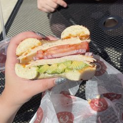 Bagel Cafe - I got the chipotle chicken bagel sandwich on an everything bagel.