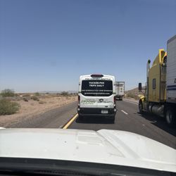 Groome Transportation - "Commercial Vehicles Right Lane Only" posted