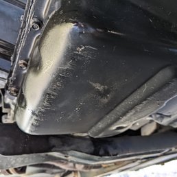 Pan that was resealed but not replaced.