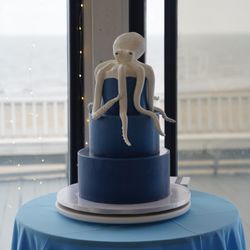 Lovely Cakes - Our octopus wedding cake! Lemon cake with passionfruit buttercream. Beautiful and delicious!