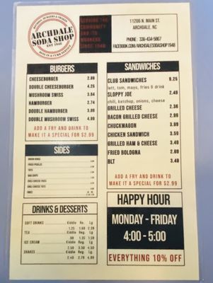 Menu photo 3 Archdale Soda Shop High Point, NC