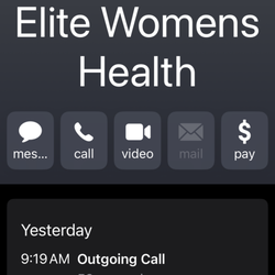 Elite Women's Health - 2nd outgoing call to elite