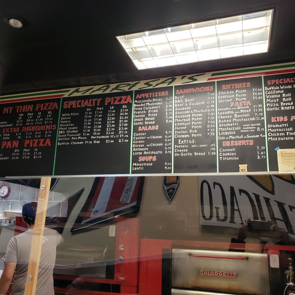 Marisa's Pizza - Menu board - Pizza Near Me - Northbrook, Illinois Marisa's Pizza - Menu board - Pizza Near Me - Northbrook, Illinois