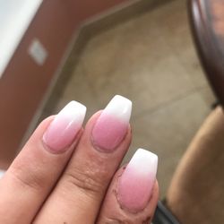 Luxury Nails & Spa - See how messy the sides look and all the nicks on my pointer where she cut me.