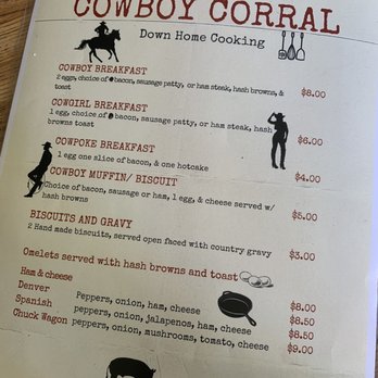 Cowboy Corral - Menu - Breakfast & Brunch Near Me - Elsinore, Utah