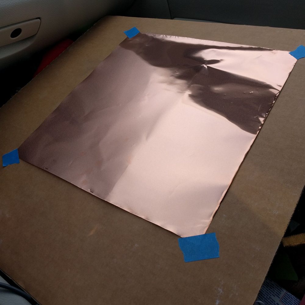 He even taped the foil the cardboard for me to keep it smooth He even taped the foil the cardboard for me to keep it smooth