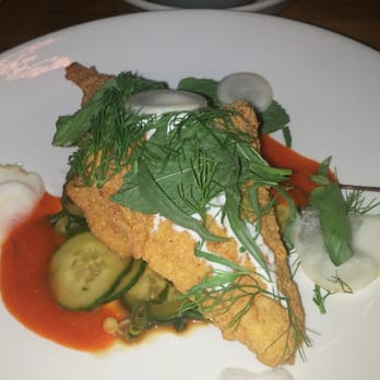 Lure - Catfish with cucumber salad and hot sauce - Seafood Near Me - Atlanta, Georgia Lure - Catfish with cucumber salad and hot sauce - Seafood Near Me - Atlanta, Georgia