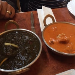 Priya Indian Restaurant - Lamb saag and butter chicken