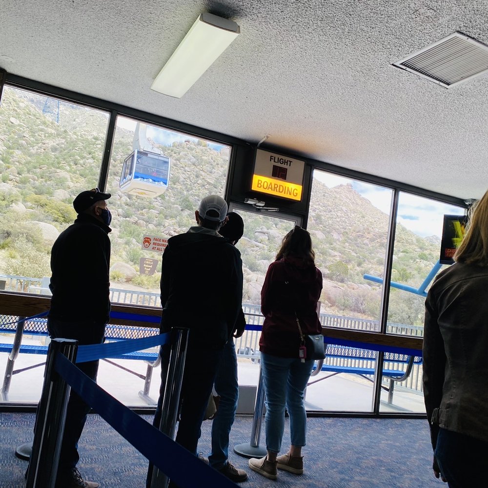 Sandia Peak Tramway - The wait inside is 15min, the wait outside may be 30min or more. 18 guests at a time during COVID. - Ski Resorts Near Me - Albuquerque, New Mexico Sandia Peak Tramway - The wait inside is 15min, the wait outside may be 30min or more. 18 guests at a time during COVID. - Ski Resorts Near Me - Albuquerque, New Mexico