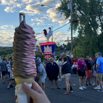 Martha's Dandee Creme - Large raspberry chocolate swirl - Ice Cream & Frozen Yogurt Near Me - Queensbury, New York Martha's Dandee Creme - Large raspberry chocolate swirl - Ice Cream & Frozen Yogurt Near Me - Queensbury, New York