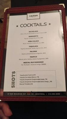 Menu photo 3 Caifan Tacos Bar Montreal, QC Menu photo 3 Caifan Tacos Bar Montreal, QC