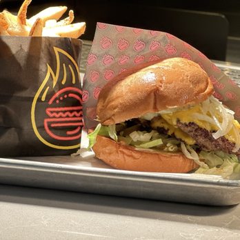 Char’d - Fries and a hot double chard - Burgers Near Me - McLean, Virginia