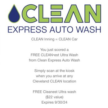 Clean Express Auto Wash - Car wash -- Free Cleanest Ultra Wash, a $22 value thanks to Cleveland Guardians - Car Wash Near Me - MIDDLEBRG HTS, Ohio