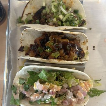 No Coast Taqueria - From the top: pulled pork, Maui wowie, grande Mac tacos - Mexican Near Me - Ellington, Connecticut No Coast Taqueria - From the top: pulled pork, Maui wowie, grande Mac tacos - Mexican Near Me - Ellington, Connecticut