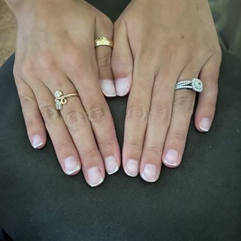 Coco Nail Bar - I was sent on my way like this. Square nails on the right hand, round nails on the left hand. - Nail Salons Near Me - San Antonio, Texas