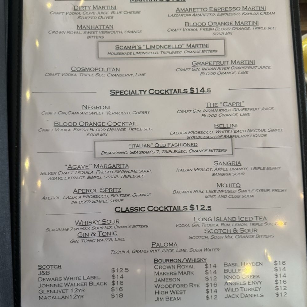 Scampi Grill - menu - Italian Near Me - Vero Beach, Florida Scampi Grill - menu - Italian Near Me - Vero Beach, Florida