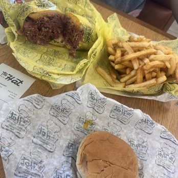 The Hat - The dipped pastrami and jr. cheeseburger and large fries - Burgers Near Me - Las Vegas, Nevada