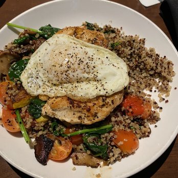 Pub W - Quinoa bowl with chicken and added an egg! - Pubs Near Me - Edmond, Oklahoma Pub W - Quinoa bowl with chicken and added an egg! - Pubs Near Me - Edmond, Oklahoma