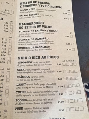 Menu photo 3 O Prego da Peixaria Lisbon, 11 Menu photo 3 O Prego da Peixaria Lisbon, 11